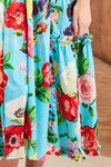 TWIST AND SHAKE DRESS (AQUA FLORAL)