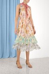TEMPO FRILLED MIDI DRESS (SPLICED MULTI)