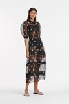 MARGOT TIERED MIDI DRESS (BLACK POLKA DOT)