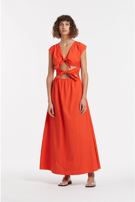 ANJA TIE MIDI DRESS (MANDARIN DRESS)