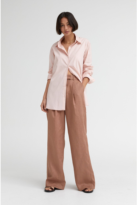 THE RAE SHIRT (BLUSH COTTON BROADCLOTH)