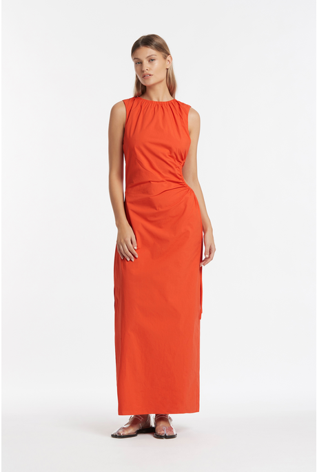 ANJA CUT OUT DRESS (MANDARIN RED)