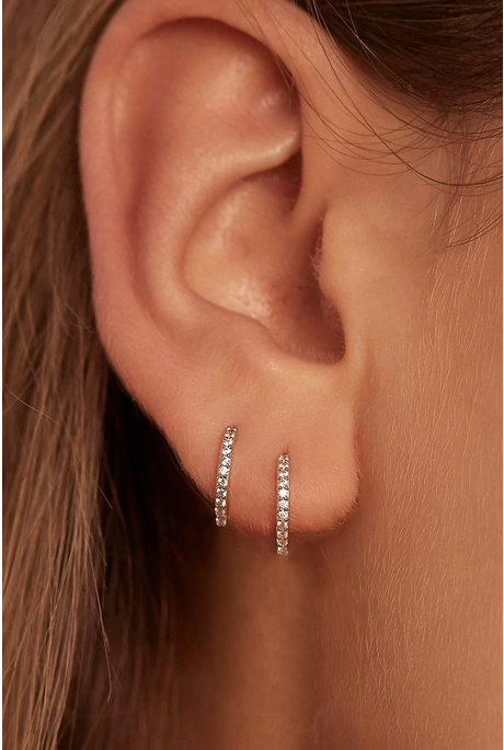 CELESTIAL SLEEPERS PAIR (14K WHITE GOLD)