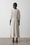 ROSEWOOD SILK V PANEL DRESS (VINTAGE CREAM)