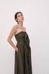 ULLA SHIRRED DRESS (MILITARY GREEN)