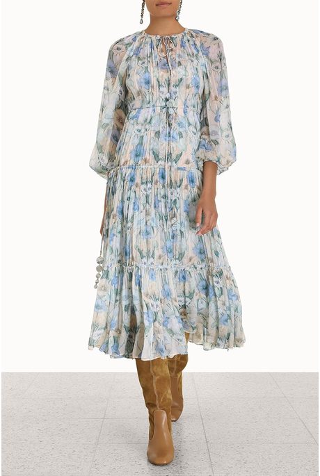 RHYTHM LANTERN DRAWN GOWN (CORNFLOWER NOUVEAU)