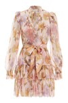 TEMPO TIERED FRILL MINI DRESS (RAINBOW PEONIES)