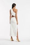 CLEMENCE ONE SHOULDER MIDI DRESS (IVORY)