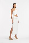 CLEMENCE ONE SHOULDER MIDI DRESS (IVORY)