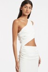 CLEMENCE ONE SHOULDER MIDI DRESS (IVORY)