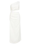 CLEMENCE ONE SHOULDER MIDI DRESS (IVORY)