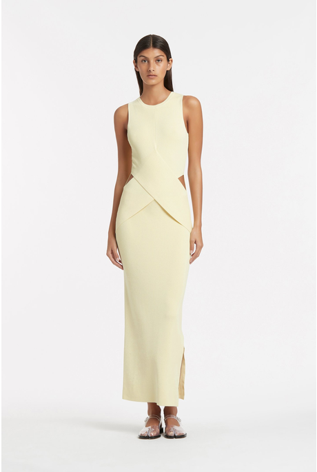 KELVIN DRAPED DRESS (LEMON)