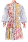 POSTCARD LANTERN MINI DRESS (SPLICED TONAL FLORAL)