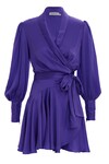 SILK WRAP MINI DRESS (LAPIS)