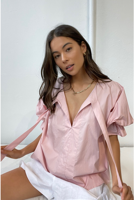 PETAL BLOUSE (PINK POPLIN)