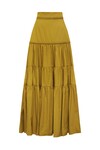 CASABIANCA BRAIDED TIERED SKIRT (OLIVE GREEN)