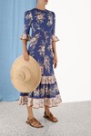 MOONSHINE MIDI DRESS (BLUE WATERCOLOUR FLORAL)