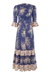 MOONSHINE MIDI DRESS (BLUE WATERCOLOUR FLORAL)