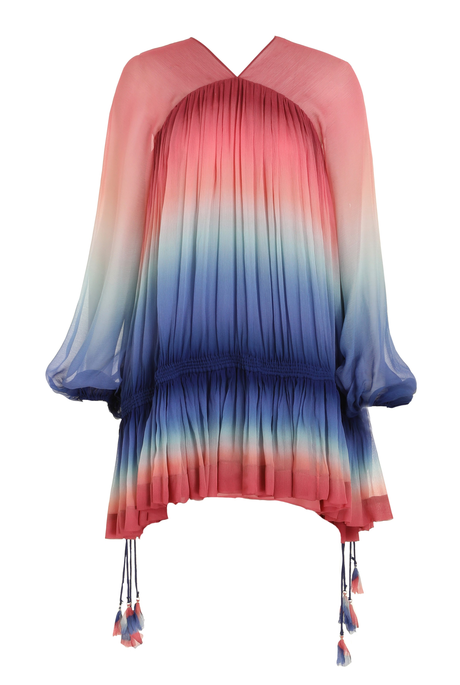 POSTCARD DRAWN MINI DRESS (OMBRE DAWN)