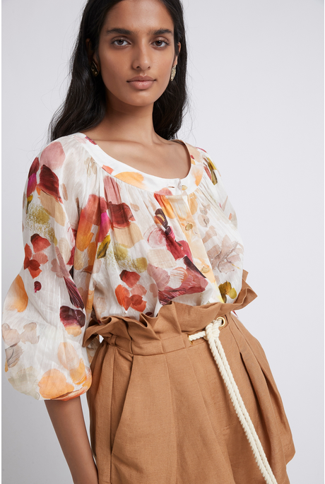 DASSIA LE CORSAIE BUTTON BLOUSE (WALLPAPER FLORAL)