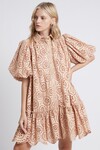 SALITA BRODERIE PUFF SLEEVE SMOCK DRESS (BLEACH COAST BEIGE)