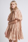 SALITA BRODERIE PUFF SLEEVE SMOCK DRESS (BLEACH COAST BEIGE)