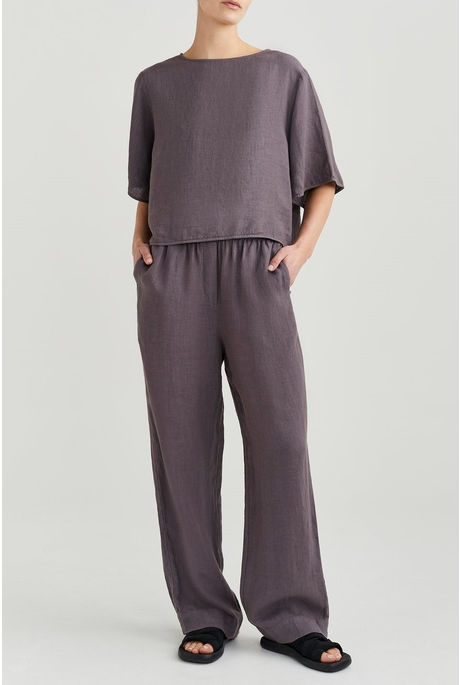 BERT LINEN PANT (BLACK TEA)