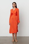 MILA FLUID TEXTURE DRESS (SPICY ORANGE)