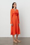 MILA FLUID TEXTURE DRESS (SPICY ORANGE)