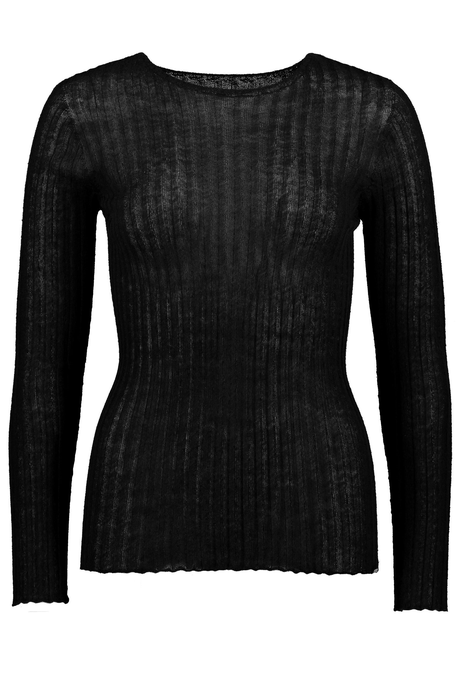 MERINO TULLE CREW (BLACK)