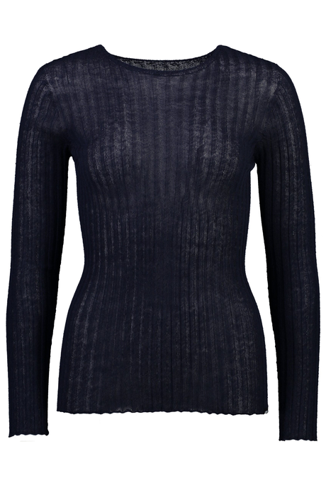 MERINO TULLE CREW (NAVY)