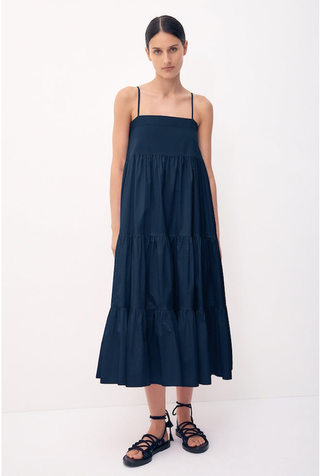 VIOLET TIERED DRESS (INDIGO)