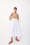 VIOLET TIERED DRESS (SAND/WHITE)