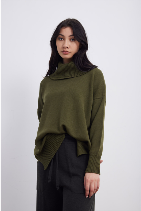 FUNNEL NECK JUMPER (OLIVE)