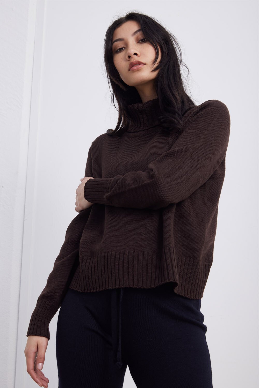 Cropped funnel neck jumper sale