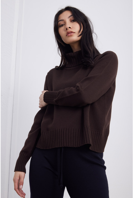 CROP FUNNEL NECK JUMPER (EARTH)