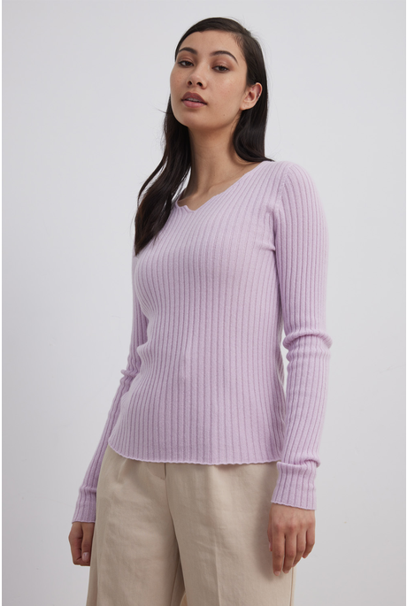 CASHMERE RIB SWEATER (IRIS)