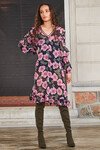 SLEEVE MADDEN DRESS (PINK/NAVY FLORAL)