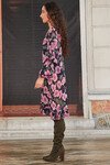 SLEEVE MADDEN DRESS (PINK/NAVY FLORAL)