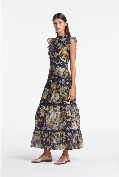 LILIAN TIERED GOWN (DELIA PRINT)