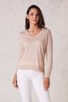 EXTRAFINE MERINO V JUMPER (NUDE)