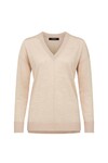 EXTRAFINE MERINO V JUMPER (NUDE)