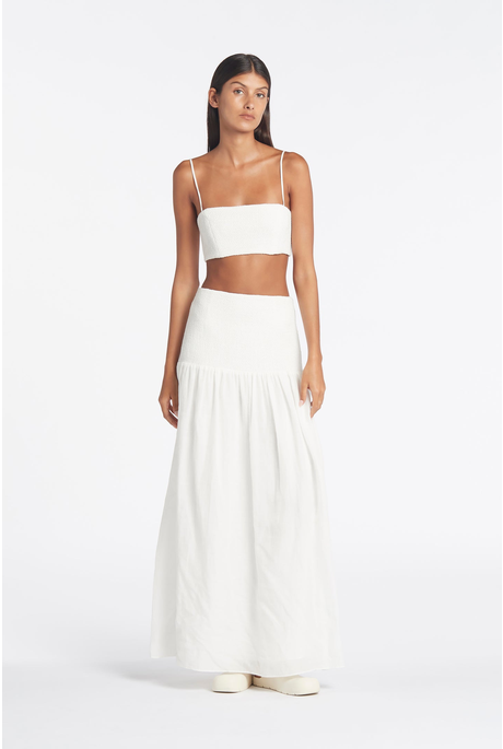 DIANA SMOCKED MAXI SKIRT (IVORY)