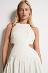 INTROSPECT  CUT OUT MIDI DRESS (IVORY)