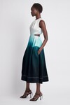 COSMOS CUT OUT MIDI DRESS (TEAL OMBRE)