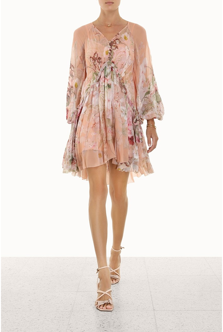 DANCER DRAWN MINI DRESS (BLUSH FLORAL)