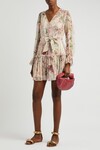 DANCER LANTERN SLEEVE MINI DRESS (ALABASTER GARDEN FLORAL)