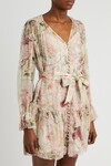 DANCER LANTERN SLEEVE MINI DRESS (ALABASTER GARDEN FLORAL)