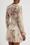 DANCER LANTERN SLEEVE MINI DRESS (ALABASTER GARDEN FLORAL)