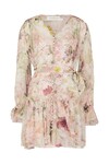 DANCER LANTERN SLEEVE MINI DRESS (ALABASTER GARDEN FLORAL)